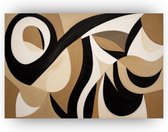 Beige zwart bruin abstract poster - Abstractie poster - Wanddecoratie woonkamer - Moderne poster - Poster woonkamer - Schilderijen & posters - 60 x 40 cm