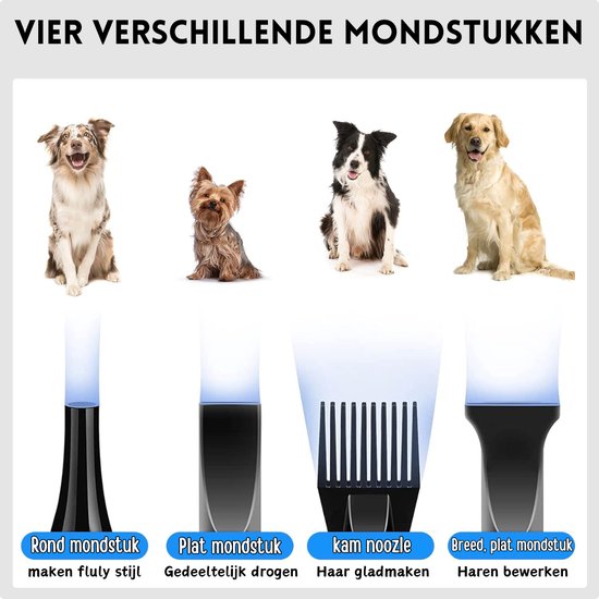 Hondenföhn, zeer stil, 5,2 pk / 3800 W motor, instelbare snelheid Hondenföhn, zeer stil, 5,2 pk / 3800 W motor, instelbare snelheid