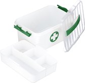 Trousse de premiers secours vide Relaxdays - trousse de premiers secours 5 compartiments - trousse de Premiers secours - boîte à médicaments en plastique