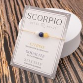 Bixorp Schorpioen / Scorpio Sterrenbeeld Armband - Cadeau Armbandje met Edelstenen Kralen - Citrien, Sodaliet & Seleniet