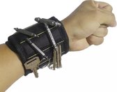 *** Handige Magnetische Polsband - Klus Polsband met Klittenband - Gereedschap Band - Armband voor Schroeven en Spijkers - Armband met Magneten in Zwart - van Heble® ***
