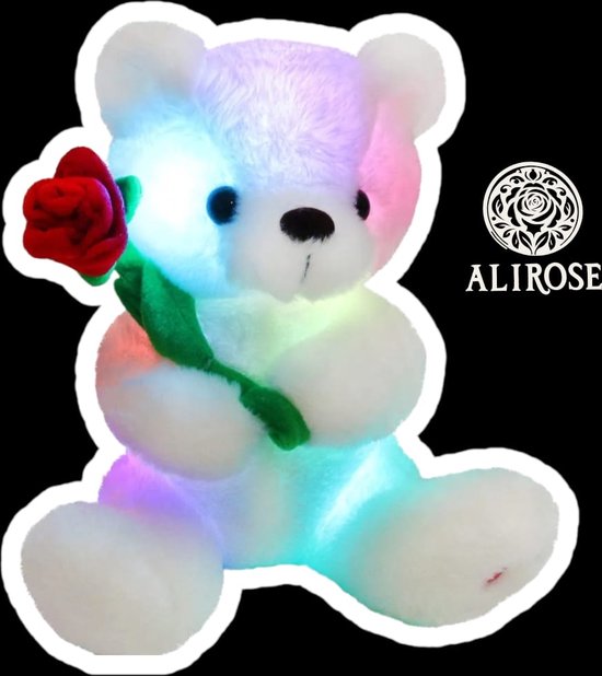 AliRose - Clouds Teddy Bear - Rainbow Effecten - Romantische Teddy Beer met LED - Multicolor