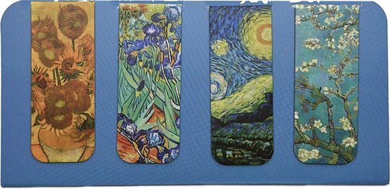 Foto: 3bmt bladwijzer set van 4 boekenleggers magnetische bookmark van gogh collectie