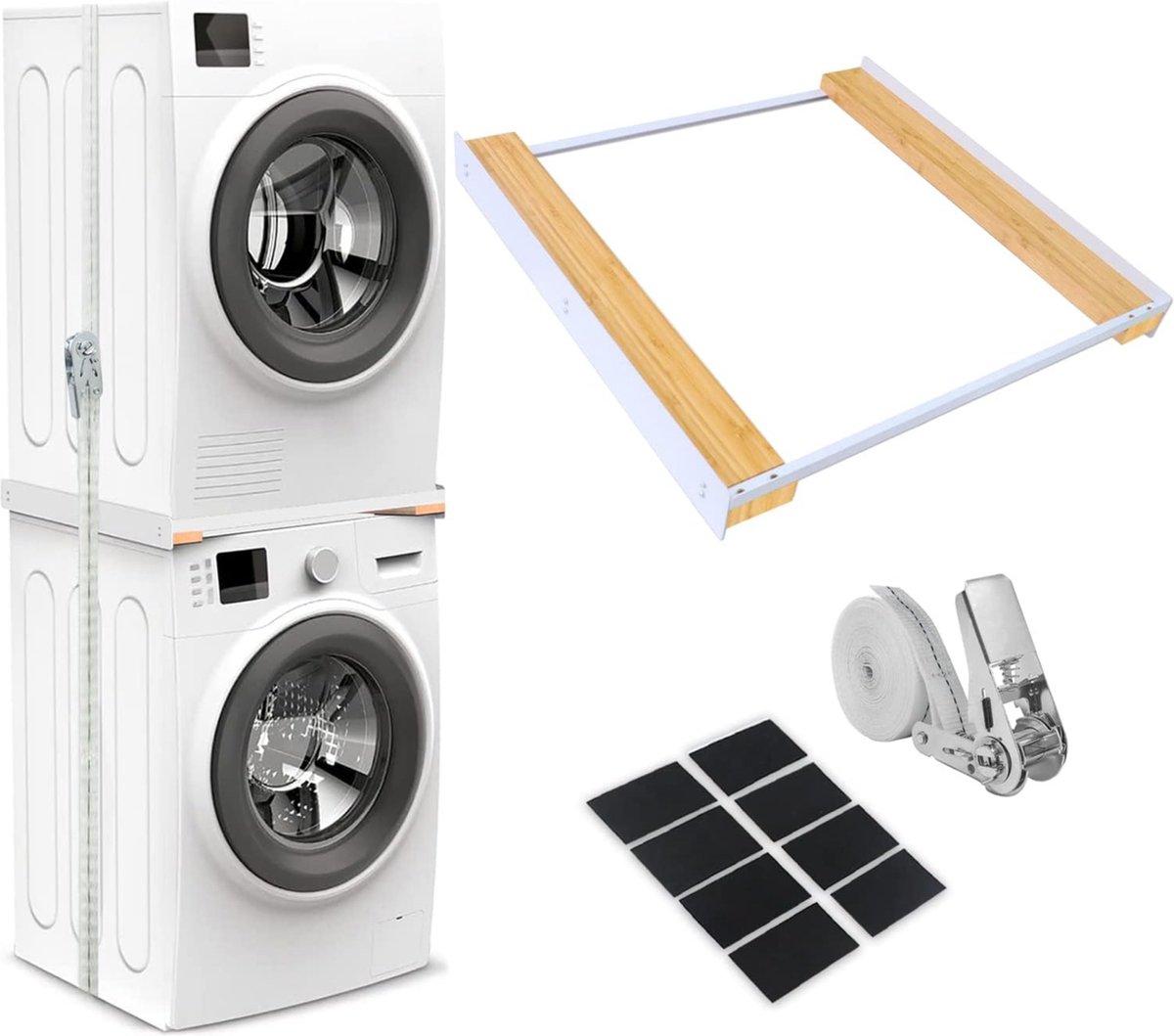 Avalo Tussenstuk Wasmachine Droger – Stapelkit Wasmachine Droger - Tussenkader - Universeel Verstelbaar