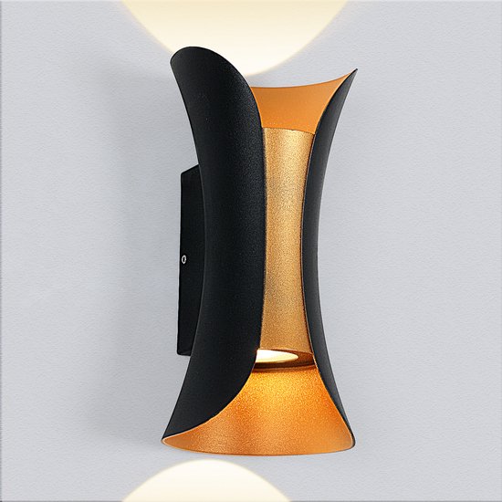 ChangM 2 stuks wandlamp LED 16 W, wandlamp voor buiten binnen moderne wandlampen IP65 waterdicht incl. LED-printplaat 110V-260V, voor buiten, badkamer, woonkamer, trappenhuis gang wandverlichting, warm wit