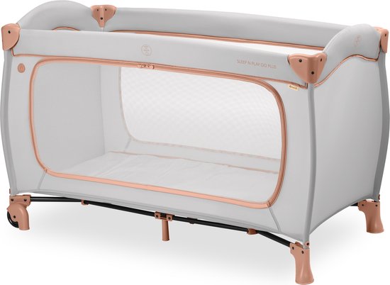 Hauck Sleep N Play Go Plus - Campingbedje - met wielen - Extra grote doorgang - Dusty Cork