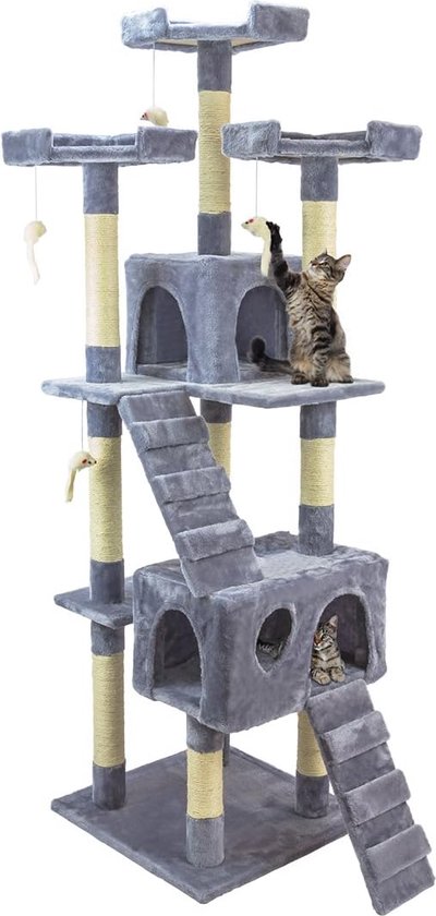 Mekidulu 165 cm Krabpaal kattenkrabpaal groot met ruimtecapsule, Jute krabpaal, Ladder, Grot, Kattenspeelgoed, Pluche platforms kattenkrabpaal (Y13 draagvermogen 25 kg Mekidulu 165 cm Krabpaal kattenkrabpaal groot met ruimtecapsule, Jute krabpaal, Ladder, Grot, Kattenspeelgoed, Pluche platforms kattenkrabpaal (Y13 draagvermogen 25 kg