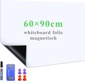 Magnetic Whiteboard Foil, 60 * 90cm Self Adhesive Weekly Planner Whiteboard Paper, Dry Erase Boards including Marker and Wiper, Wall Sticker for Smooth Surfaces at School, Office, Home