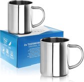 Set de tasses thermiques en acier inoxydable - 350 ml par tasse à café