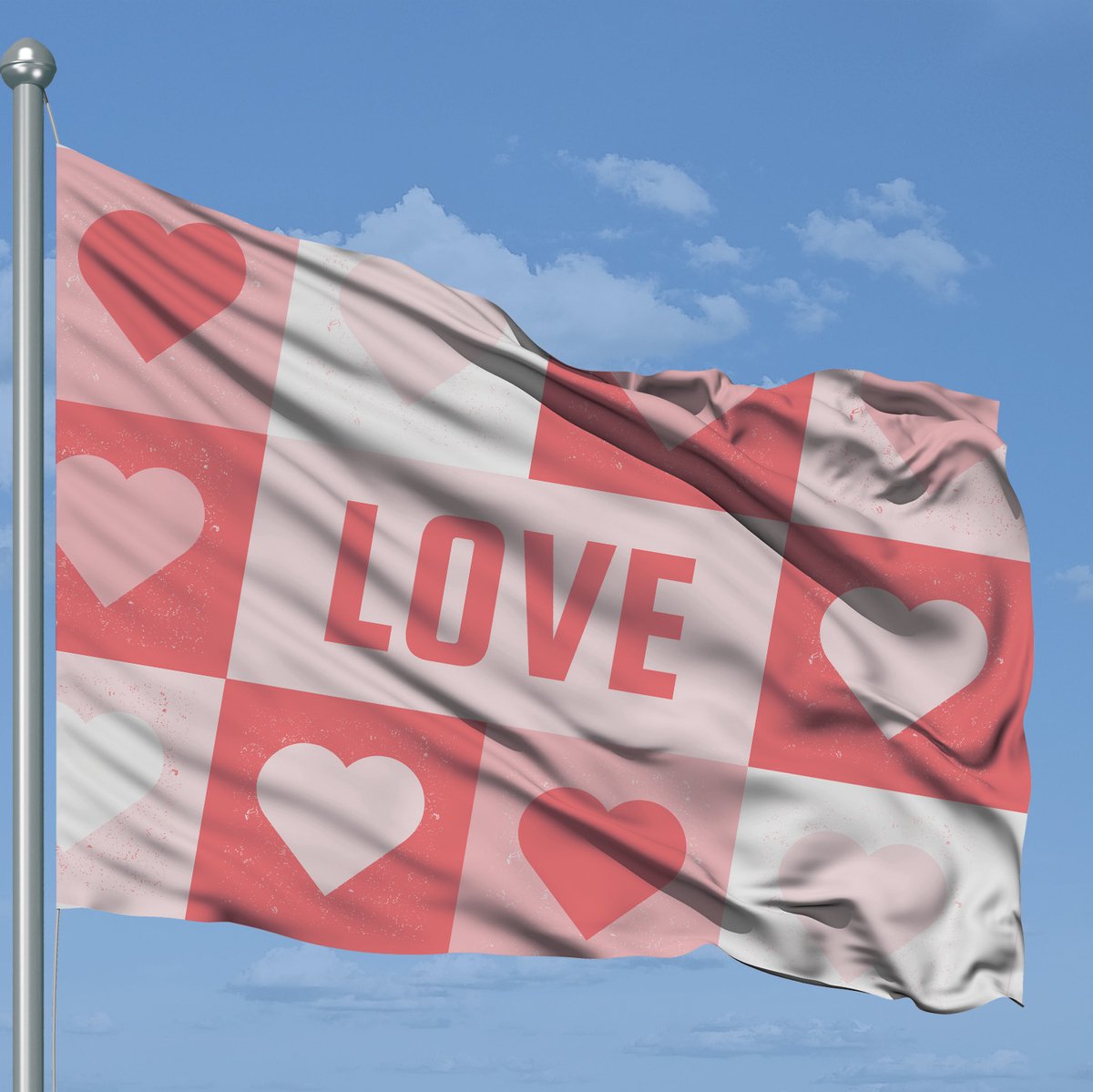 Harten Vlag - Love Vlag - Valentijnsdag Vlag - 225x150cm