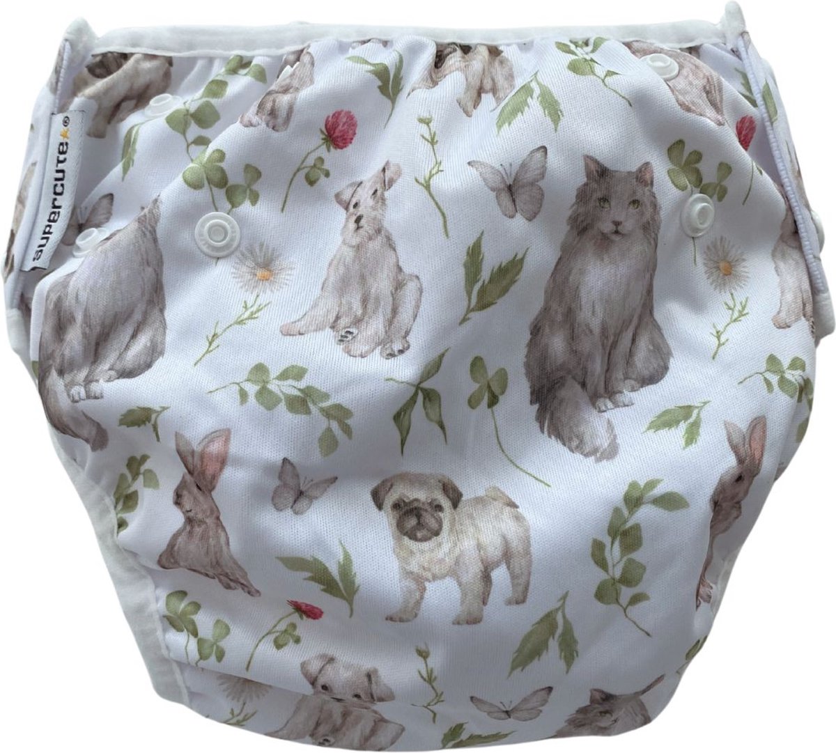 Supercute - Wasbare - Zwemluier - Verstelbaar - Poes - Zwemmen - Baby zwemmen - 0 - 3 jaar - Meisje - Milieu vriendelijk - Babyspa - Kraamkado