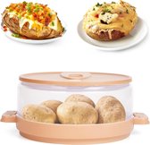 Cuiseur de pommes de terre Micro-ondes - Micro-ondes vapeur En plastique transparent pour pommes de terre délicates - Cuiseur vapeur Cuisson sous pression, Passe au lave-vaisselle, Sans BPA - 24 x 19,5 x 9,5 cm