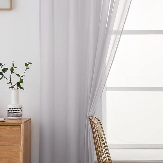 Transparante raamgordijnen, Glad, Elegant, voor Ramen/Gordijnen/behandeling voor Slaapkamer, Woonkamer, 260 X 140cm