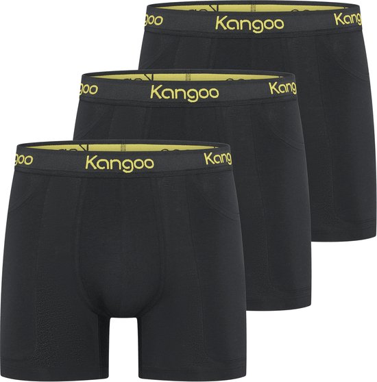 Kangoo Underwear | Dé onderbroek met zakken | Black & Yellow | 3-pack - S