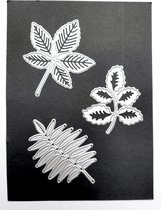 Metalen snijmal - 3 bladeren - 3 x blad - stans mes - embossing - scarpbooking - kaarten maken