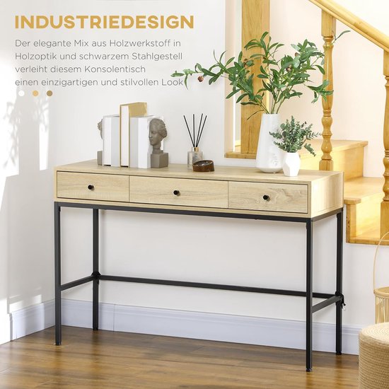 GOPLUS Consoletafel met 3 etages, smalle haltafel, bijzettafel van hout GOPLUS Consoletafel met 3 etages, smalle haltafel, bijzettafel van hout