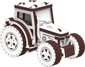 Mr. Playwood All-terrain Tractor - 3D houten puzzel - Bouwpakket hout - DIY - Knutselen - Miniatuur - 60 onderdelen