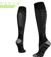 Acrux Energy - Hardloopsokken - Premium Compressiekousen - Running Socks - Voorkom Blessures en Spierpijn - Zwart L/XL