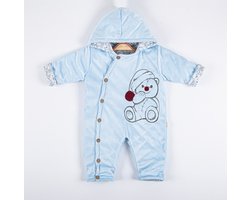baby jas - babykleding - winterjas baby - kinderkleding jongens en meisjes - zacht en warm - blauw - newborn - maat 74 - 9 tot 12 maanden
