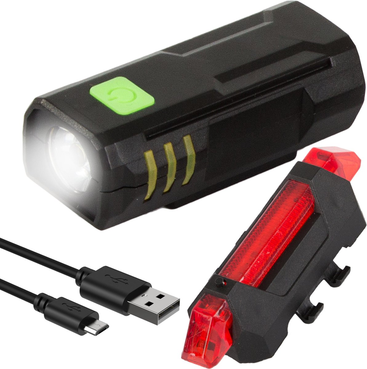 LED Fietsverlichting set - USB oplaadbaar - Universeel - Waterbestendig - Fiets Voorlicht en Achterlicht