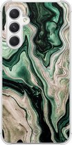Casimoda® hoesje - Geschikt voor Samsung Galaxy A54 - Groen marmer / Marble - Shockproof case - Extra sterk - TPU/polycarbonaat - Groen, Transparant