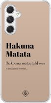 Casimoda® hoesje - Geschikt voor Samsung Galaxy A54 - Hakuna Matata - Shockproof case - Extra sterk - TPU/polycarbonaat - Bruin/beige, Transparant