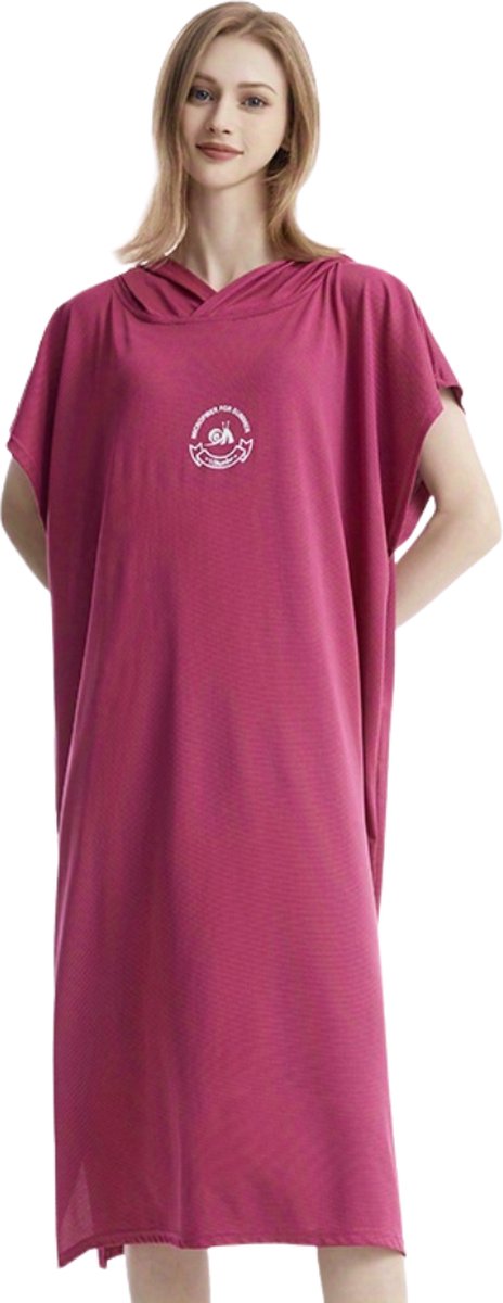 Nivard Surf Poncho Voor Volwassenen - Omkleed Handdoek Zacht - Dames & Heren - Roze