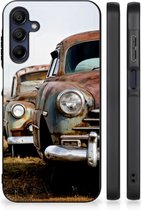 Telefoonhoesje Geschikt voor Samsung Galaxy A15 TPU Silicone Hoesje met Zwarte rand Vintage Auto