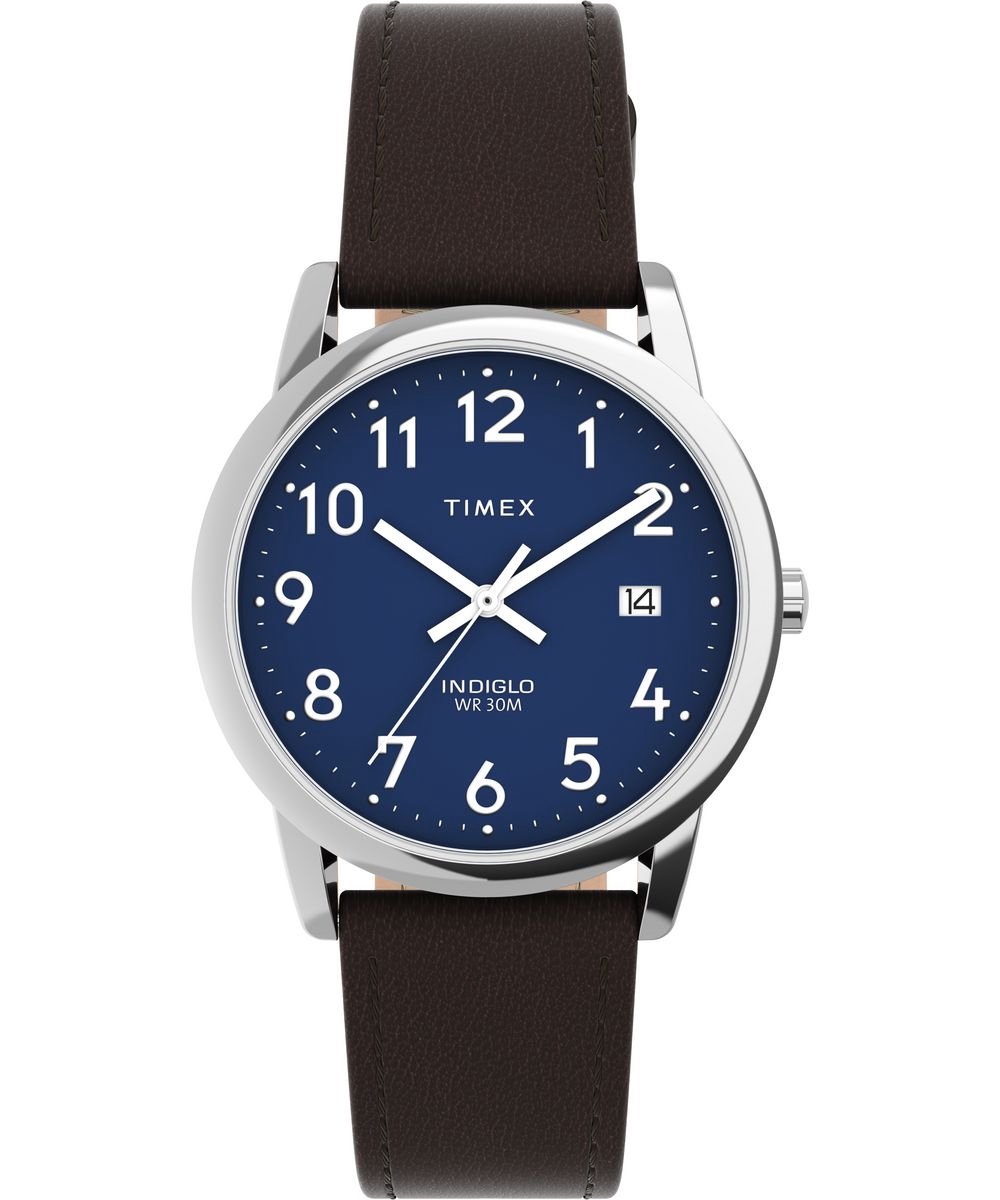 Timex Easy Reader Classic TW2V75200 Horloge - Leer - Zwart - Ø 35 mm