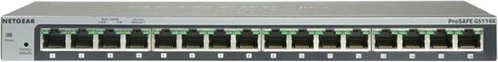 NETGEAR ProSAFE GS116GE - Netwerk Switch - Unmanaged - 16 Poorten