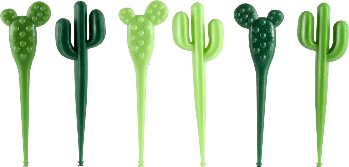 Cactussen | Bento lunchbox | Bento box | cupcake decoratie | prikkers met versiering | taartversiering