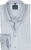 OLYMP modern fit overhemd - structuur - rookblauw - Strijkvrij - Boordmaat: 39