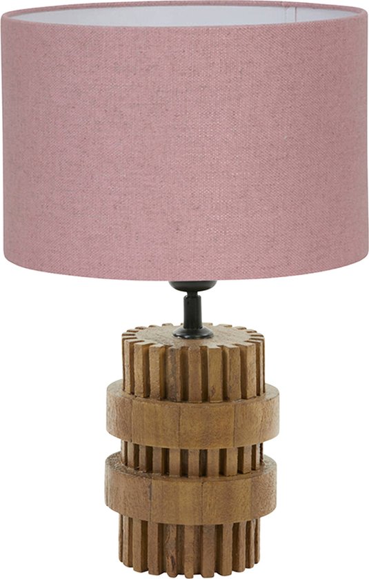 Light and Living tafellamp - roze - hout - SS102218