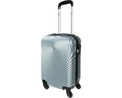 Ceruzo Handbagage Koffer - Trolley - 28L- 51.5 cm - Zilver Grijs - Spinnerwielen 360° - Cijferslot