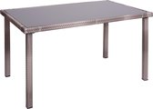 Poly-rattan tafel MCW-G19, tuintafel balkontafel, 120x75cm ~ grijsbruin