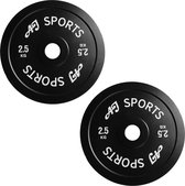 AJ- Sports Poids Zwart 2,5 kg - 2 Pièces - Disque de poids 50 mm - Jeu de poids - Haltères - Jeu d'haltères - Haltères - Banc de musculation - Fitness - Musculation