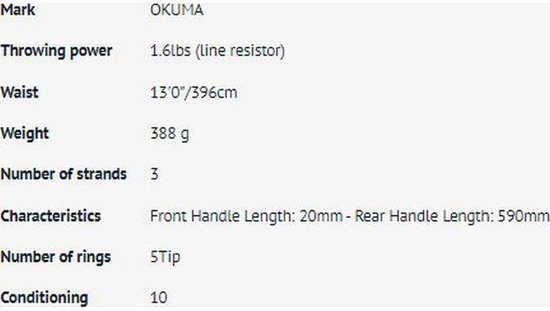 Okuma Custom Black Cb-ca-1303h Karperhengel Zwart 3.90 m / 3.5 Lbs van Okuma — afbeelding 2