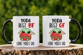Yoda Best BF&GF Love you mug - Cadeau de Saint-Valentin pour lui - Cadeau de Saint-Valentin pour elle - Saint-Valentin - Cadeau d'anniversaire - Cadeau pour homme - Cadeau pour femme - Cadeaux drôles - Tasses - Verres à thé - Tasse à café