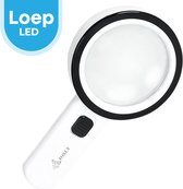 FOXLY® Vergrootglas met LED Verlichting - Leesloep voor Volwassenen en Ouderen - Vergrootspiegel - Handloep