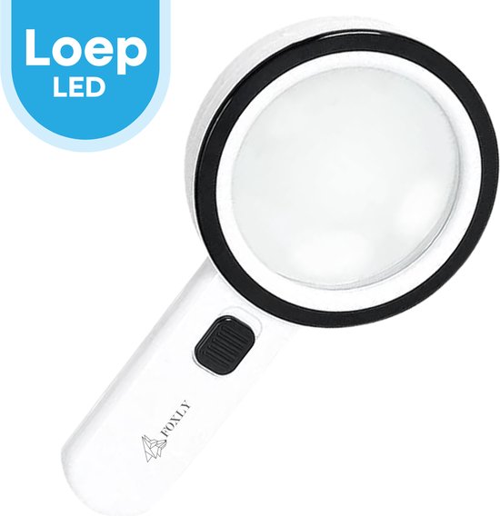 FOXLY® Vergrootglas met LED Verlichting - Leesloep voor Volwassenen en Ouderen - Vergrootspiegel - Handloep - FOXLY