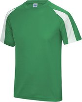 Just Cool Vegan Unisex T-shirt 'Contrast' met korte mouwen Kelly Green/White - XL