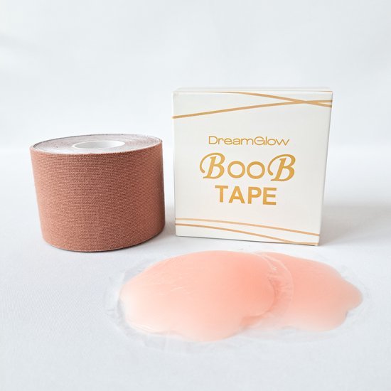 DreamGlow Boob Tape 5cm Bronze + 2 Coussinets Silicone