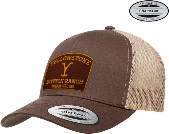 Casquette Trucker Premium Yellowstone Marron-Kaki