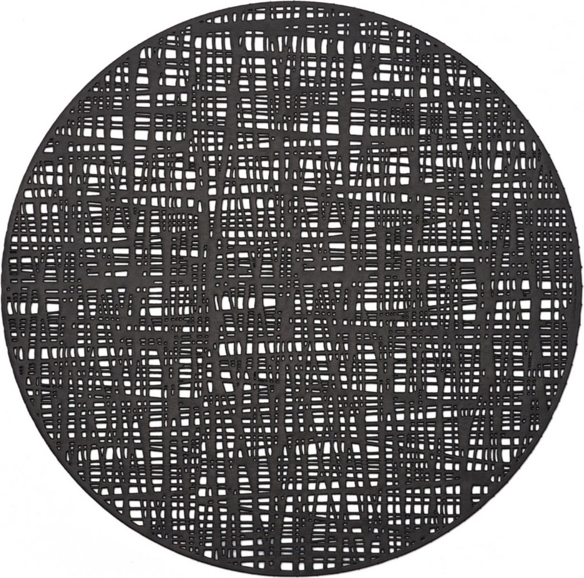 Zeller placemat Circle - glanzend zwart - kunststof - rond - Dia 38 cm - onderlegger