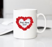 Mok met Tekst Best Mum Ever 2.0 - Moederdag Cadeautje - Mok Moederdag - Keramiek - Wit - Cadeau voor Mama