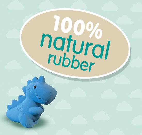 SES - Tiny Talents - Badspeelgoed T-rex - 100% natuurlijk rubber dino - zacht en veilig materiaal - ftalaat- en PVC vrij - gesloten speeltje - Speelgoed 1 jaar van SES — afbeelding 4