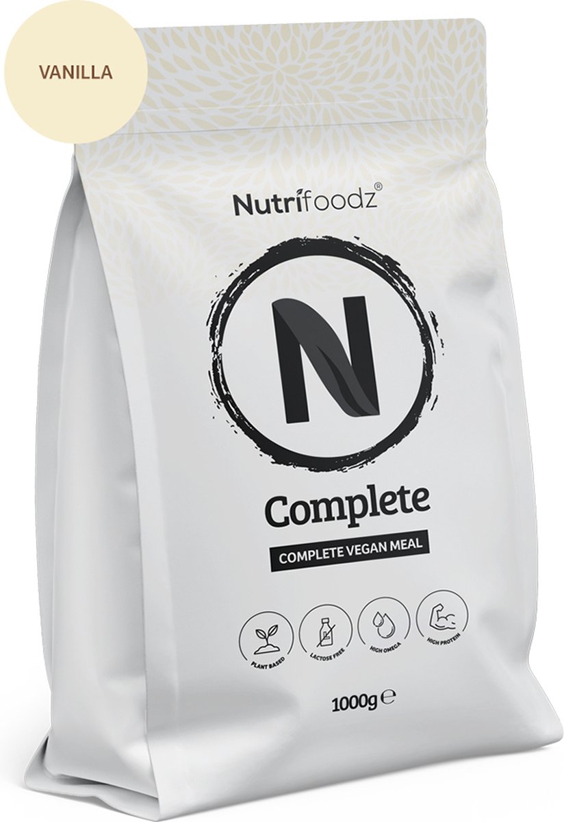 Goedkoopste Nutrifoodz – Complete - Vegan Eiwitshake – Vanillesmaak