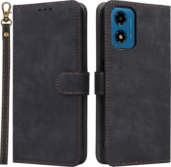 Coverup Book Case met Koord - Geschikt voor Motorola Moto G04 / G24 / G24 Power Hoesje - Zwart