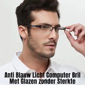 Allernieuwste.nl® Vierkante Mannen Computerbril - Anti Blauw Licht - Anti Blue Light - Zwarte frame