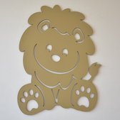 Leeuwtje wanddecoratie - Kinderkamer - unieke wanddecoratie - 40 x 40 cm